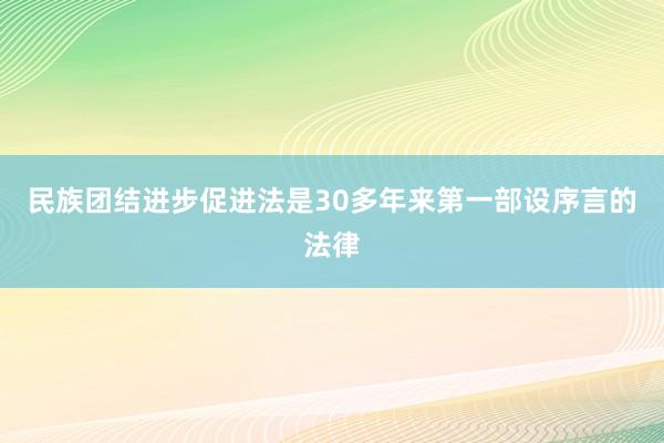 民族团结进步促进法是30多年来第一部设序言的法律