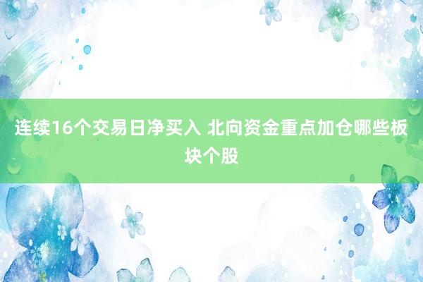 连续16个交易日净买入 北向资金重点加仓哪些板块个股