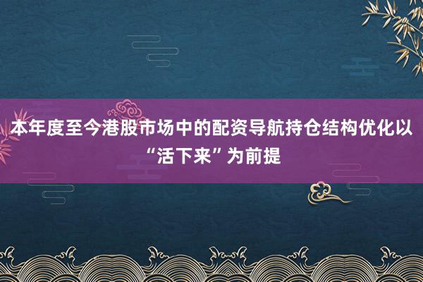 本年度至今港股市场中的配资导航持仓结构优化以“活下来”为前提