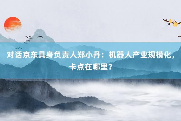 对话京东具身负责人郑小丹：机器人产业规模化，卡点在哪里？