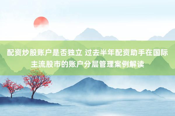 配资炒股账户是否独立 过去半年配资助手在国际主流股市的账户分层管理案例解读