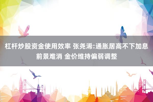 杠杆炒股资金使用效率 张尧浠:通胀居高不下加息前景难消 金价维持偏弱调整